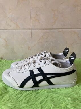 Onitsuka Tiger by Asics White Sneakers with Black Stripes
